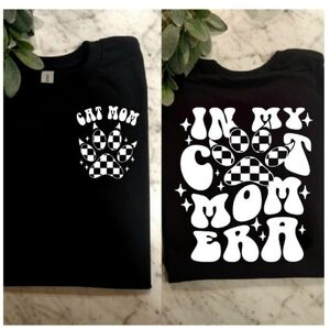 Cat mom era shirt retro checkered popular cat mama